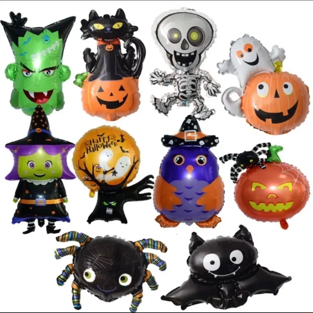 Happy Halloween 10 Pcs Foil Balloons Seasonal Decoration Party Supplies For Kids